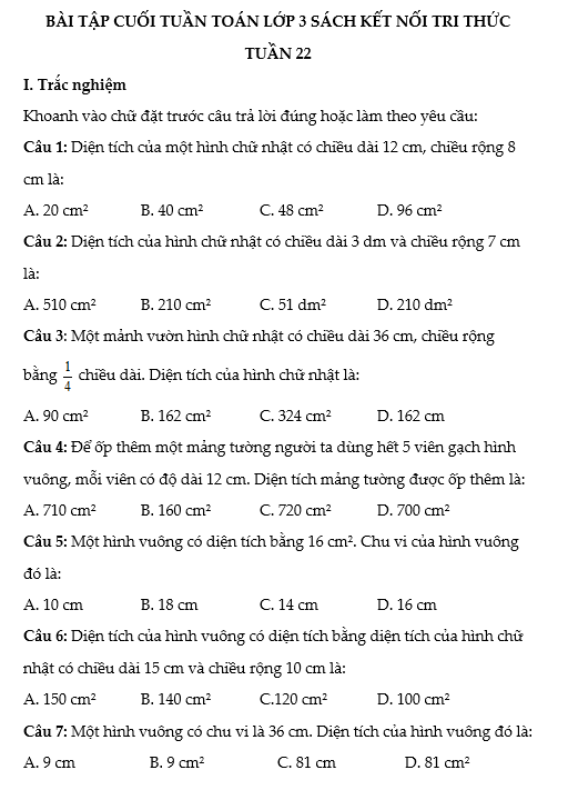 Bai tap cuoi tuan lop 3 mon Toan Ket noi tri thuc Tuan 22 1*732777