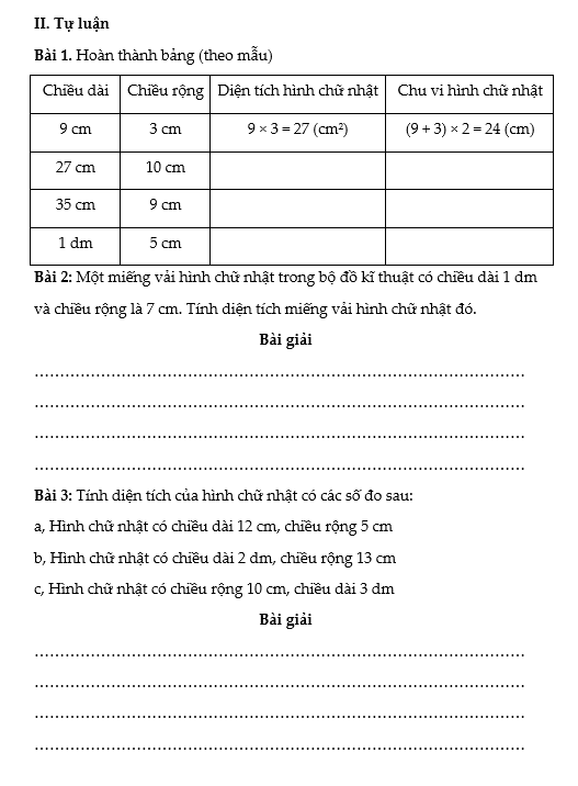 Bai tap cuoi tuan lop 3 mon Toan Ket noi tri thuc Tuan 22 2*732778