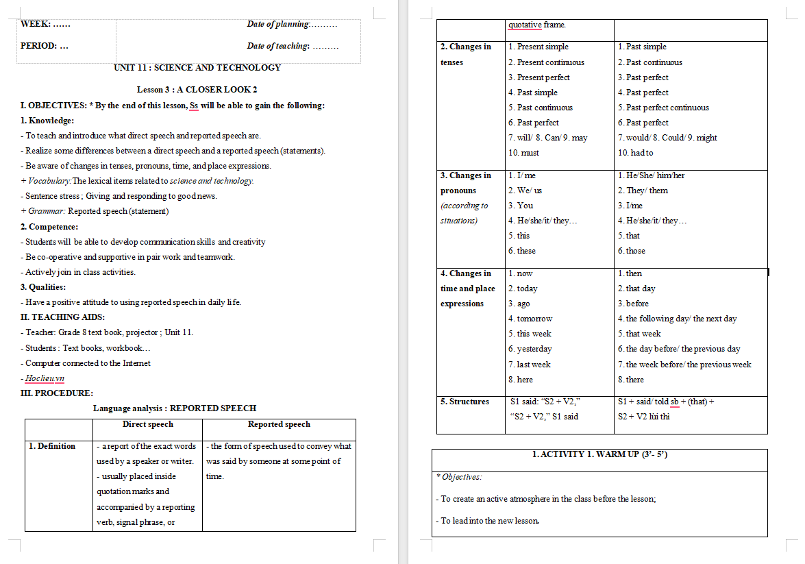 Giáo án PowerPoint Tiếng Anh 8 Unit 11: A Closer Look 2