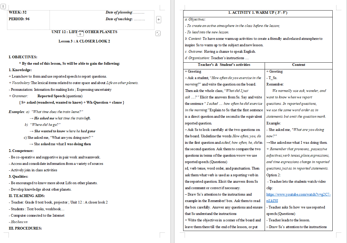 Giáo án PowerPoint Tiếng Anh 8 Unit 12: A Closer Look 2