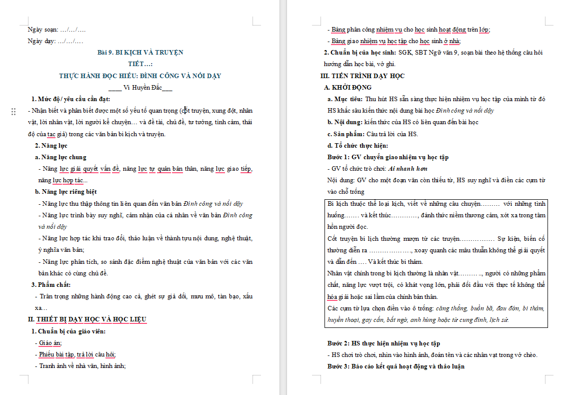 Ngữ văn 9 Bài 9: Đình công và nổi dậy