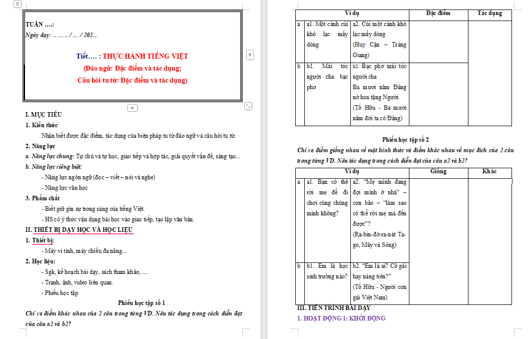  Ngữ văn 8 Bài 6: Thực hành tiếng Việt