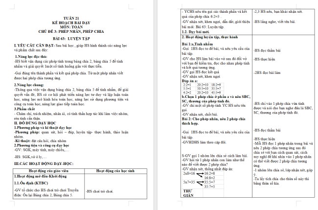 Giáo án Toán 2 Luyện tập trang 25