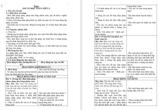 Giáo án Toán 2 Em vui học Toán trang 42