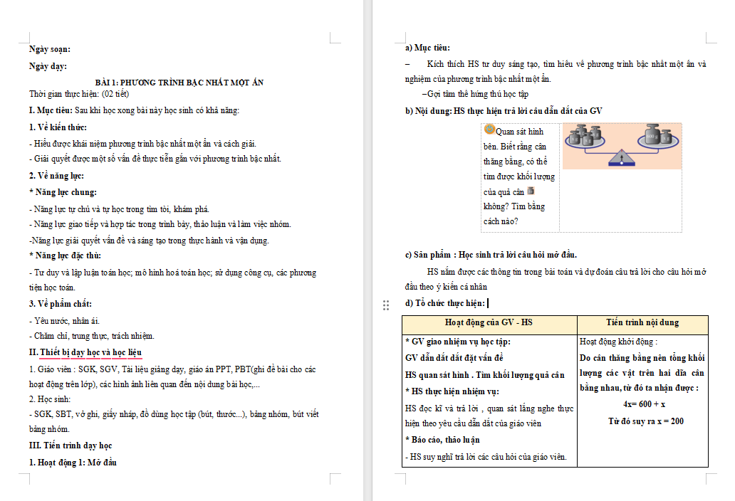 PowerPoint Toán 8 Bài 1 Phương trình bậc nhất một ẩn