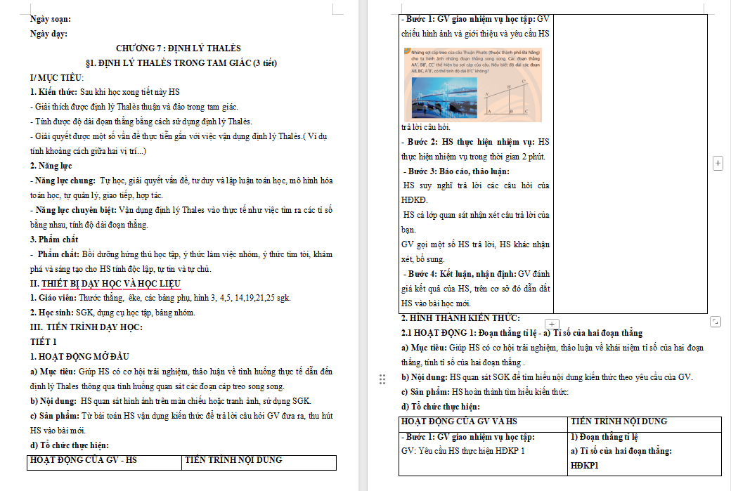 PowerPoint Toán 8 Bài 1 Định lí Thalès trong tam giác