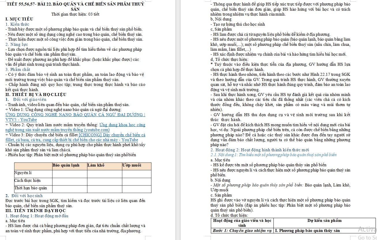 Kế hoạch bài dạy Công nghệ 12 KNTT Bài 22