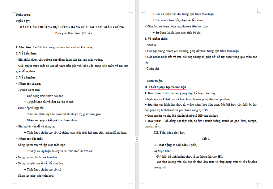 PowerPoint Toán 8 Bài 3 Các trường hợp đồng dạng của hai tam giác vuông