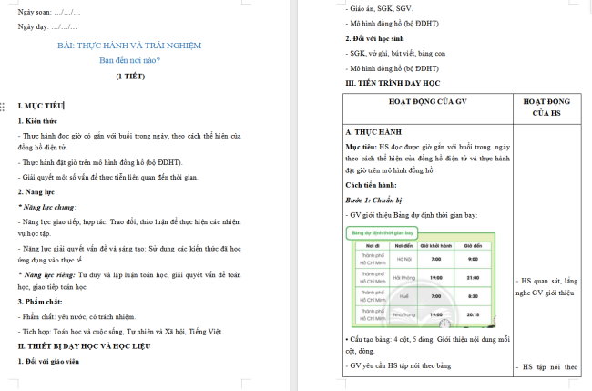 Giáo án Toán 2: Bạn đến nơi nào?