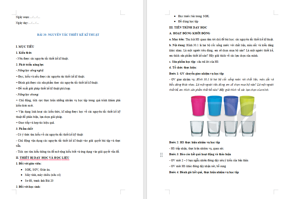 PowerPoint Công nghệ 10 Bài 20 Nguyên tắc thiết kế kĩ thuật