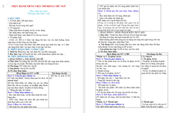 Giáo án Văn 6 Bài 6: Thực hành tiếng Việt
