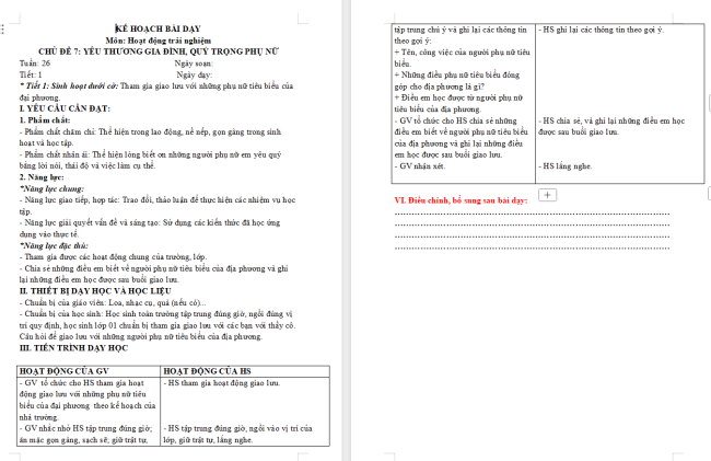 Giáo án Hoạt động trải nghiệm 3 Tuần 26