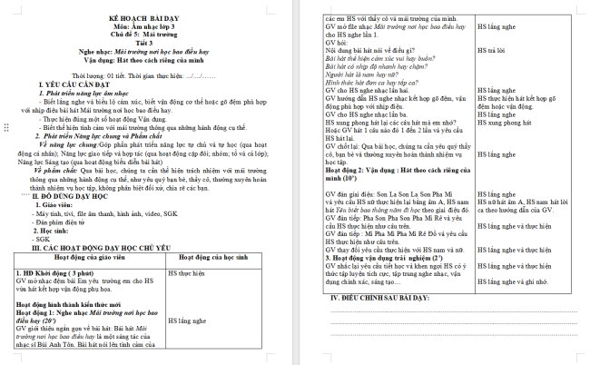 Giáo án Âm nhạc 3 Chủ đề 5 Tiết 3: Nghe nhạc: Mái trường nơi học bao điều hay. Vận dụng: Hát theo cách riêng của mình