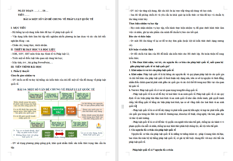 Giáo án ôn thi tốt nghiệp KTPL 12 Bài 14