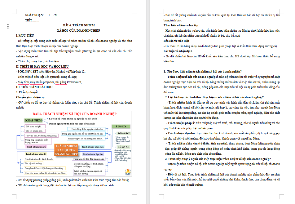 Giáo án ôn thi tốt nghiệp KTPL 12 Bài 6