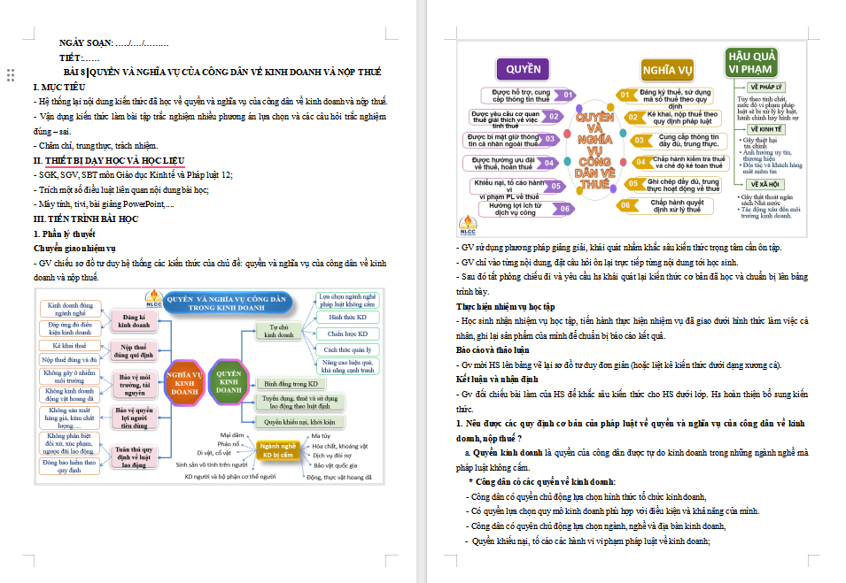 Giáo án ôn thi tốt nghiệp KTPL 12 Bài 8