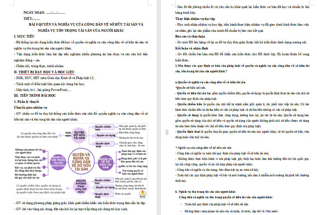 Giáo án ôn thi tốt nghiệp KTPL 12 Bài 9