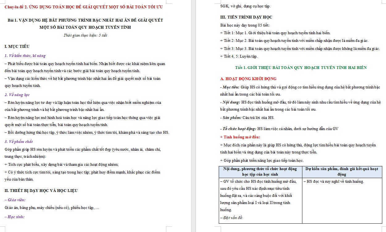 Giáo án Bài 3 Chuyên đề 2 Toán 12 KNTT