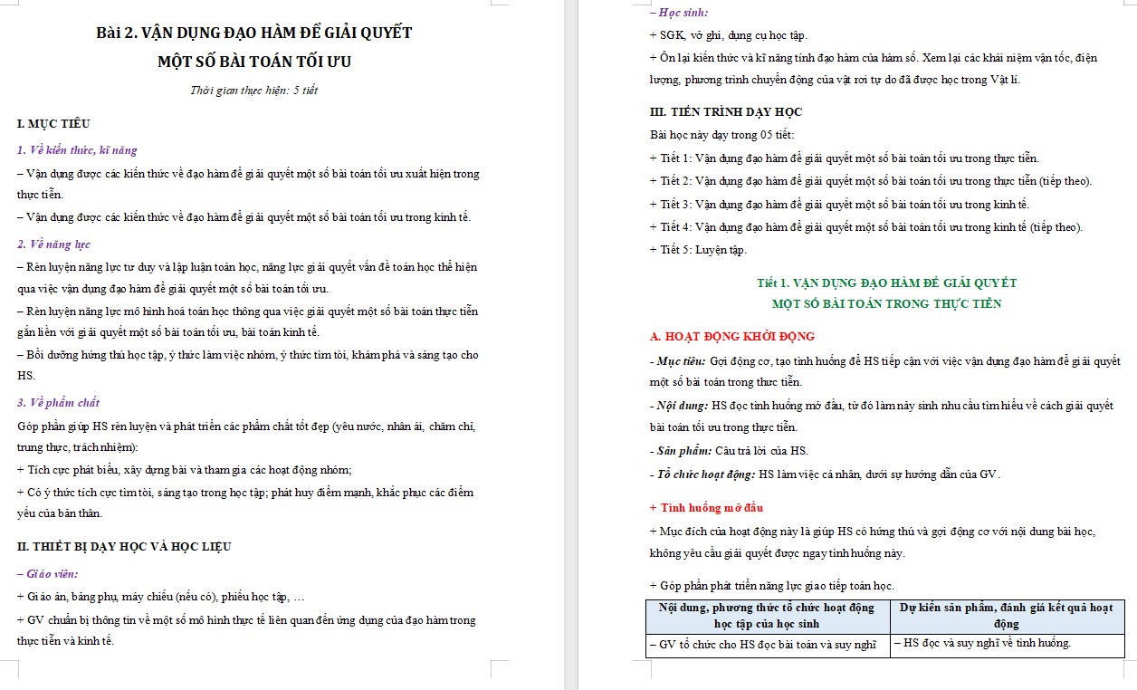 Giáo án Bài 4 Chuyên đề Toán 12 KNTT