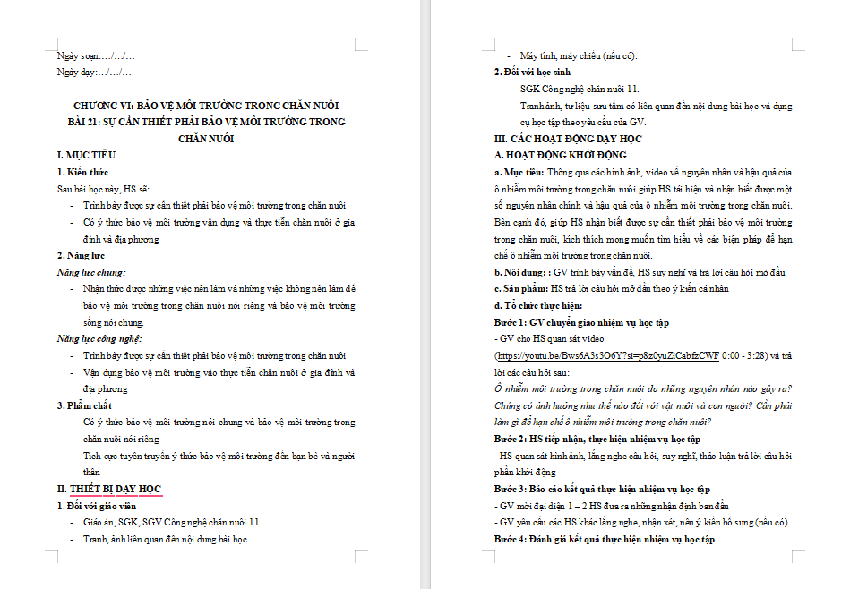 Sự cần thiết phải bảo vệ môi trường trong chăn nuôi