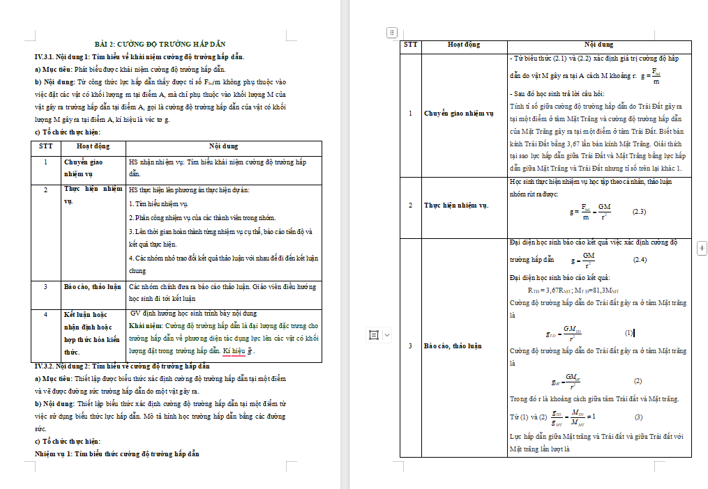 PowerPoint Chuyên đề Vật lí 11 Bài 2: Cường độ trường hấp dẫn