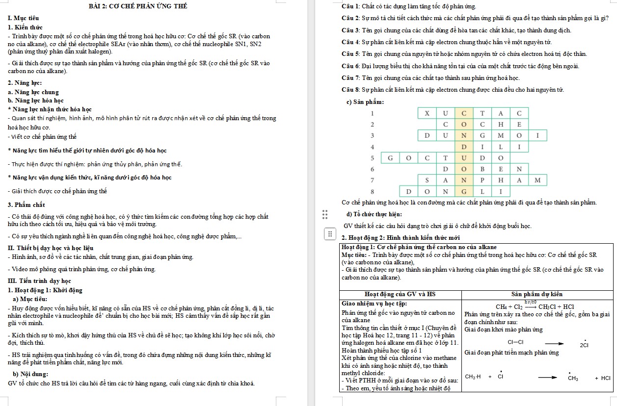 Giáo án Bài 2 Chuyên đề Hóa 12 KNTT