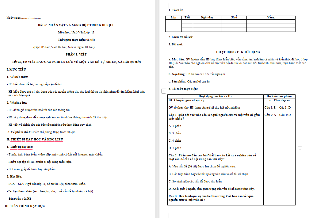 Viết báo cáo nghiên cứu về một vấn đề tự nhiên xã hội