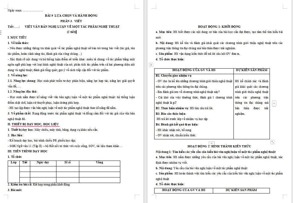 Viết một văn bản nghị luận về một tác phẩm nghệ thuật