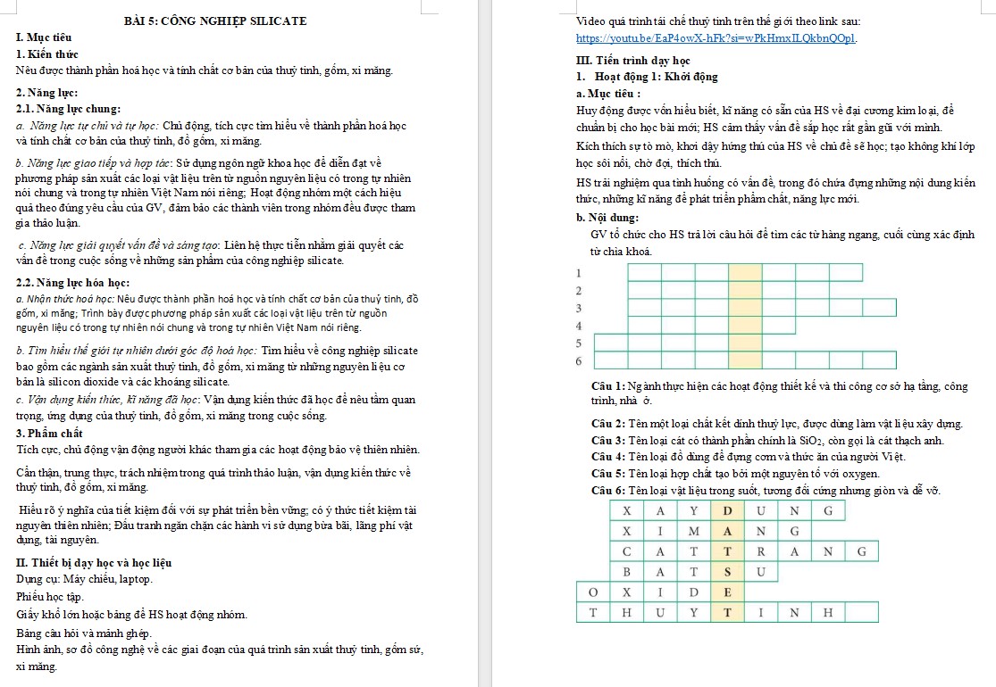 Giáo án Bài 5 Chuyên đề Hóa 12 KNTT