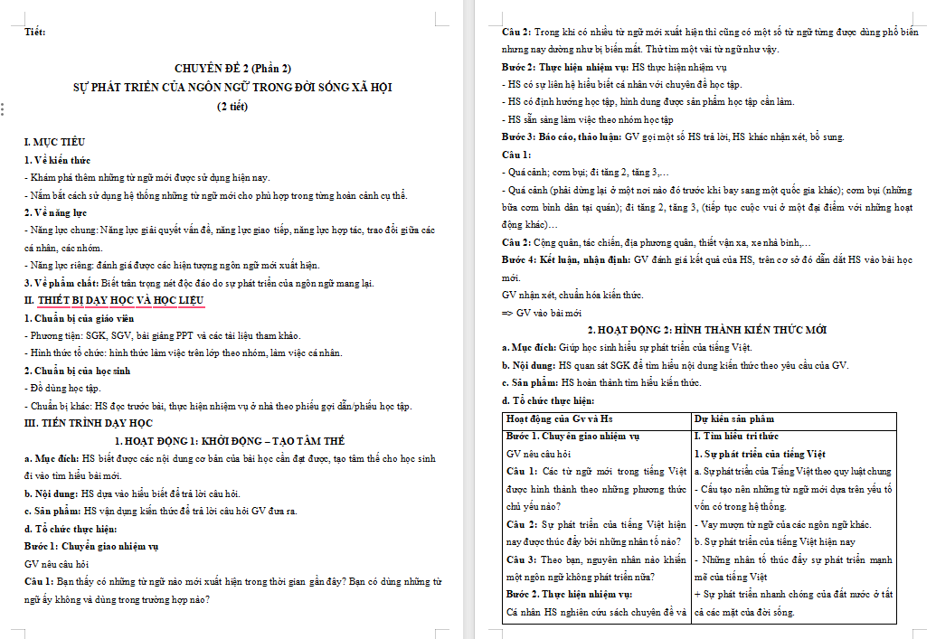 Sự phát triển của ngôn ngữ trong đời sống xã hội