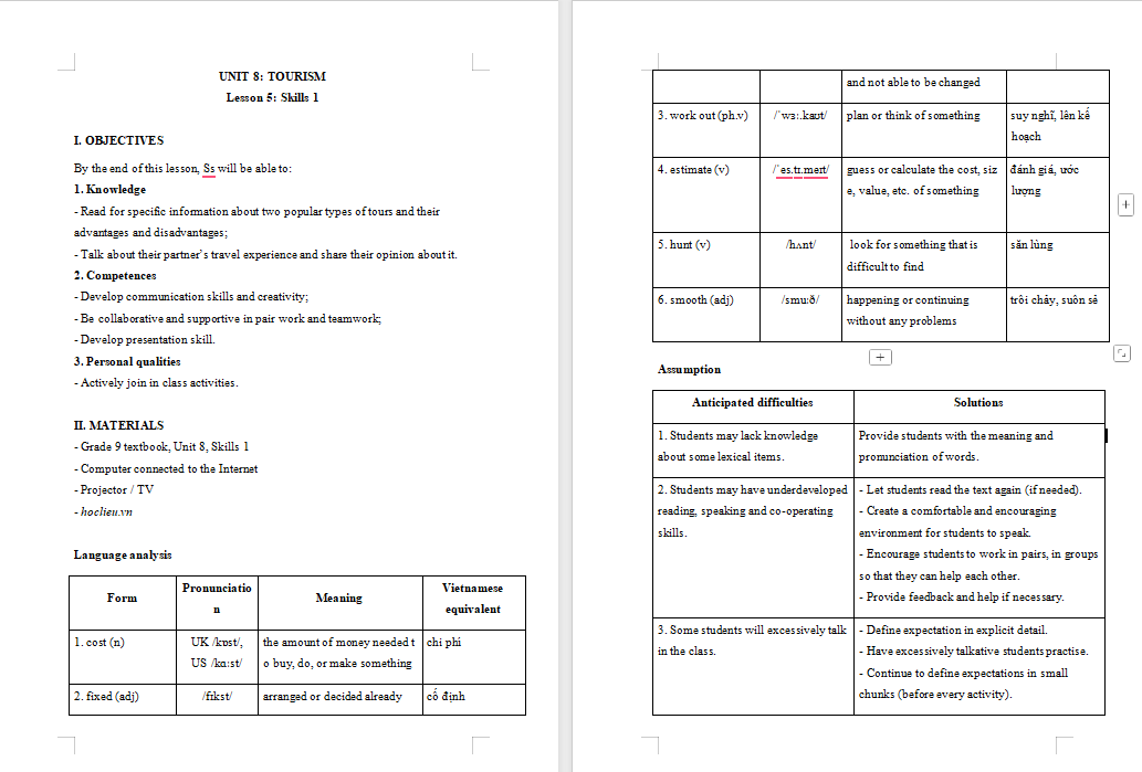 PowerPoint Tiếng Anh 9 Unit 8: Skills 1