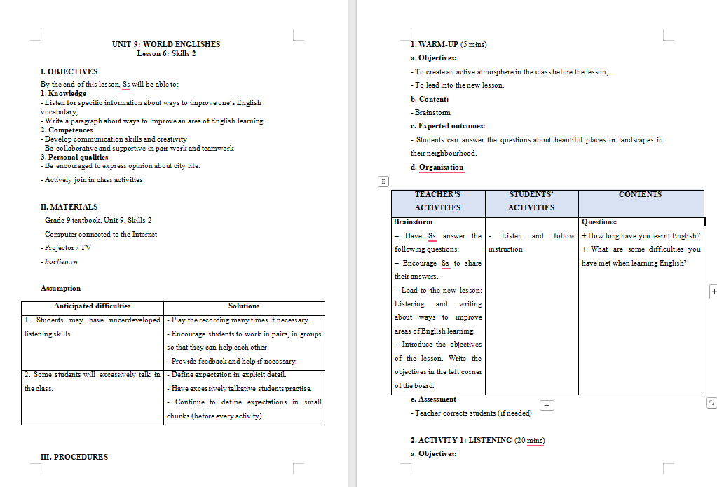 PowerPoint Tiếng Anh 9 Unit 9: Skills 2
