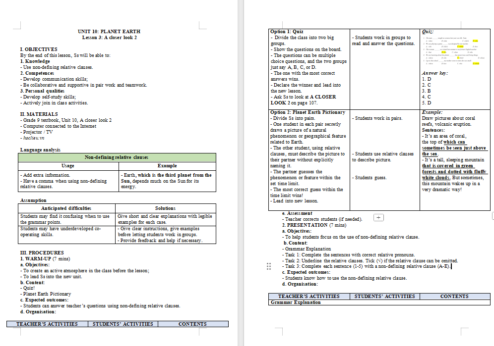 PowerPoint Tiếng Anh 9 Unit 10: A Closer Look 2