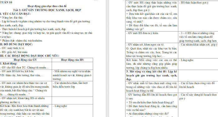 Giáo án Hoạt động trải nghiệm 4 Kết nối tri thức Tuần 10