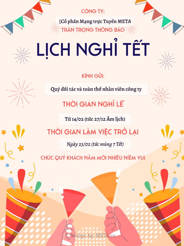 Thông báo nghỉ Tết