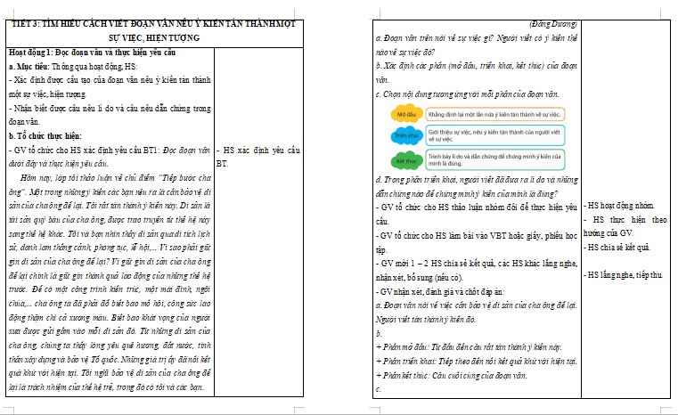 Giáo án Tiếng Việt lớp 5 Bài 17: Tìm hiểu cách viết đoạn văn nêu ý kiến tán thành một sự việc, hiện tượng