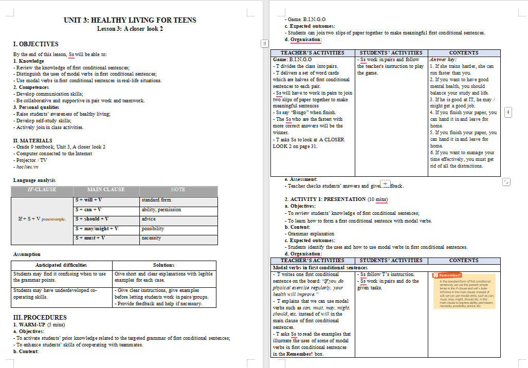 PowerPoint Tiếng Anh 9 Unit 3: A Closer Look 2