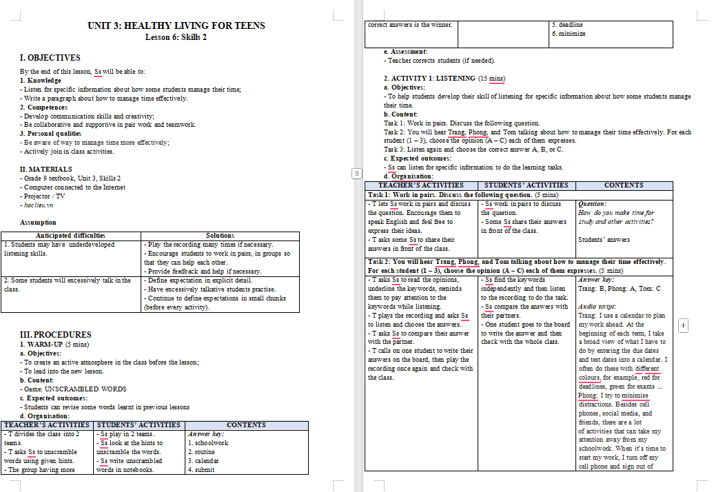 PowerPoint Tiếng Anh 9 Unit 3: Skills 2