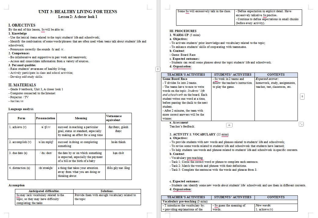 PowerPoint Tiếng Anh 9 Unit 3: A Closer Look 1