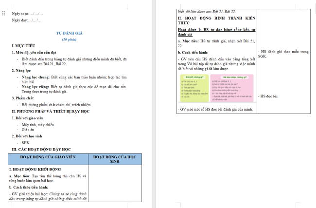 Giáo án Tiếng Việt 2 Bài 22: Em đã biết những gì, làm được những gì?