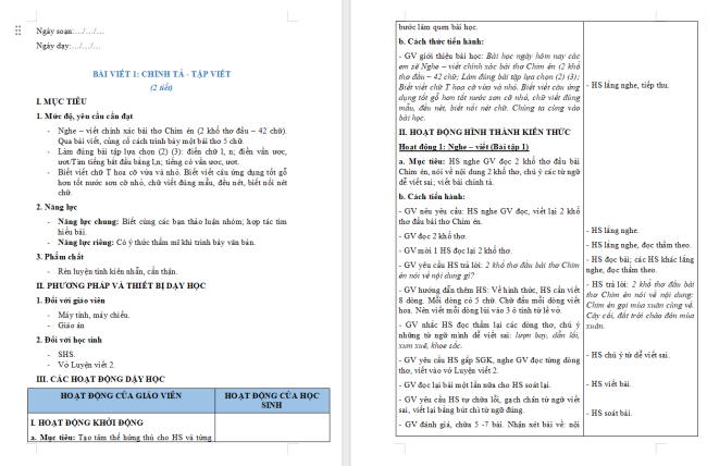 Giáo án Tiếng Việt 2 Bài 23: Nghe - viết Chim én, Chữ hoa T