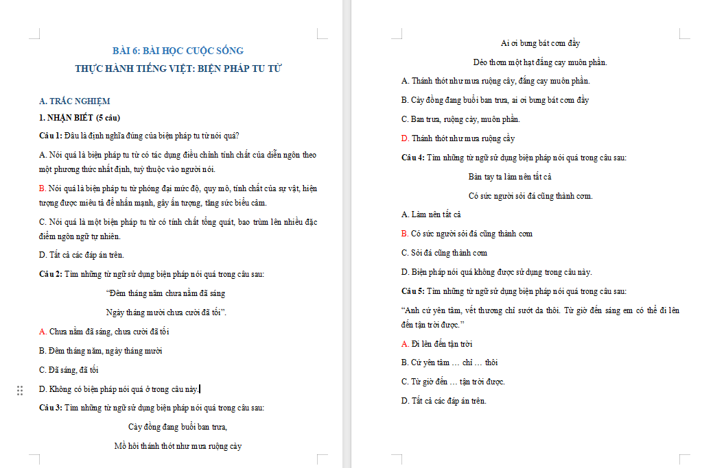 Ngữ văn 7 Bài 6: Thực hành tiếng Việt trang 13