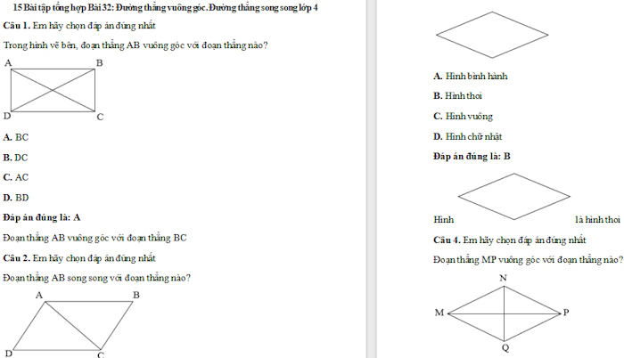 Trắc nghiệm Toán 4 Bài 32: Luyện tập chung