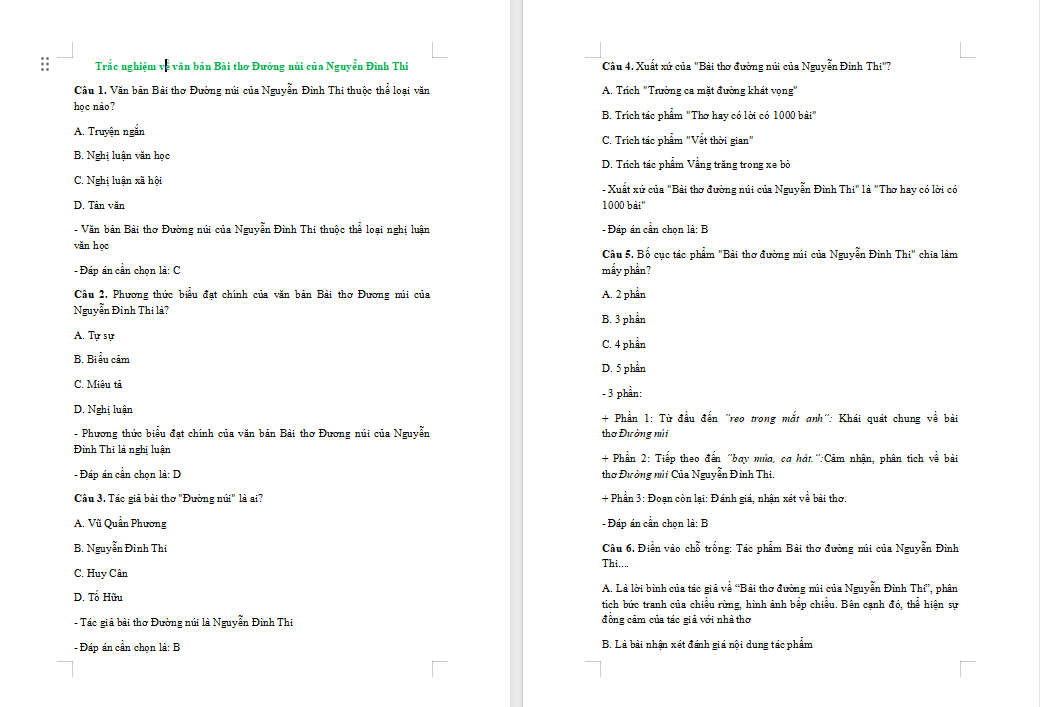 Bài thơ Đường núi của Nguyễn Đình Thi