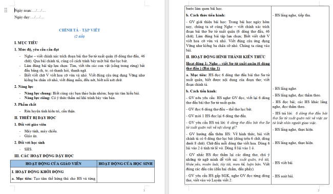 Giáo án Tiếng Việt 2 Bài 25: Nghe - viết Sư tử xuất quân. Chữ hoa V