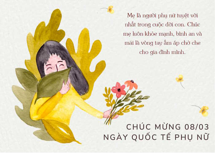 Mẫu thiệp chúc mừng 8/3 đẹp 2026