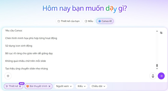 Cách tạo slide bằng Canva AI