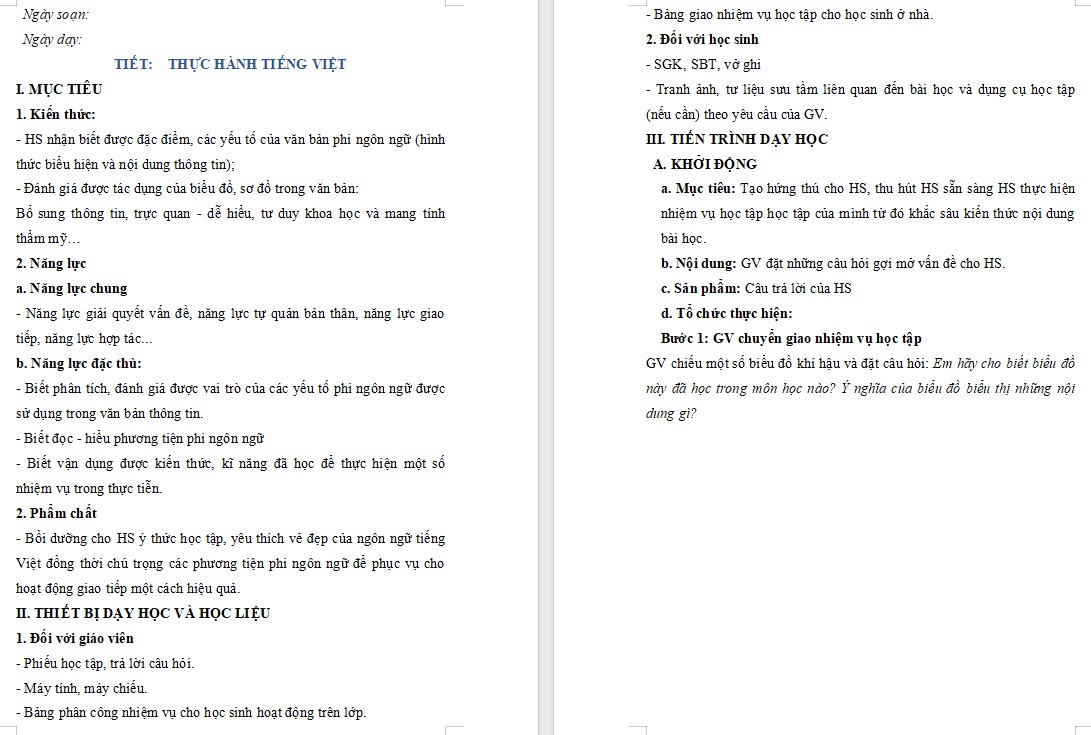 Giáo án Bài Thực hành tiếng việt trang 111 Ngữ văn 10 Kết nối tri thức