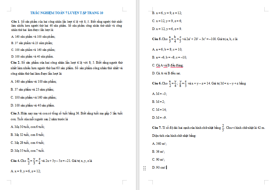Trò chơi khởi động Toán 7 Luyện tập chung trang 10