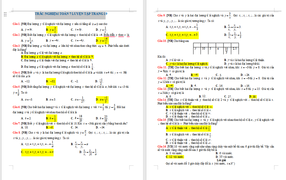 Trò chơi khởi động Toán 7 Luyện tập chung trang 19